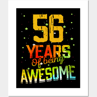 56 Years Of Being Awesome Gifts 56th Anniversary Gift Vintage Retro Funny 56 Years Birthday Men Women Posters and Art